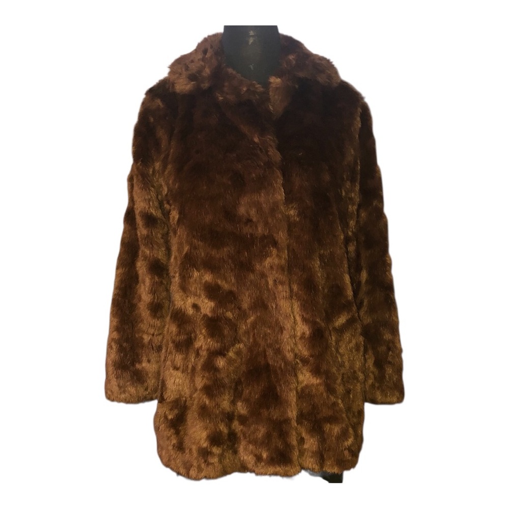 Trafaluc Ourrwear by Zara Luxurious Brown Faux Fur Lined Coat Size S - Picture 2 of 8